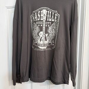 SHEIN Charcoal Gray Long Sleeve Top